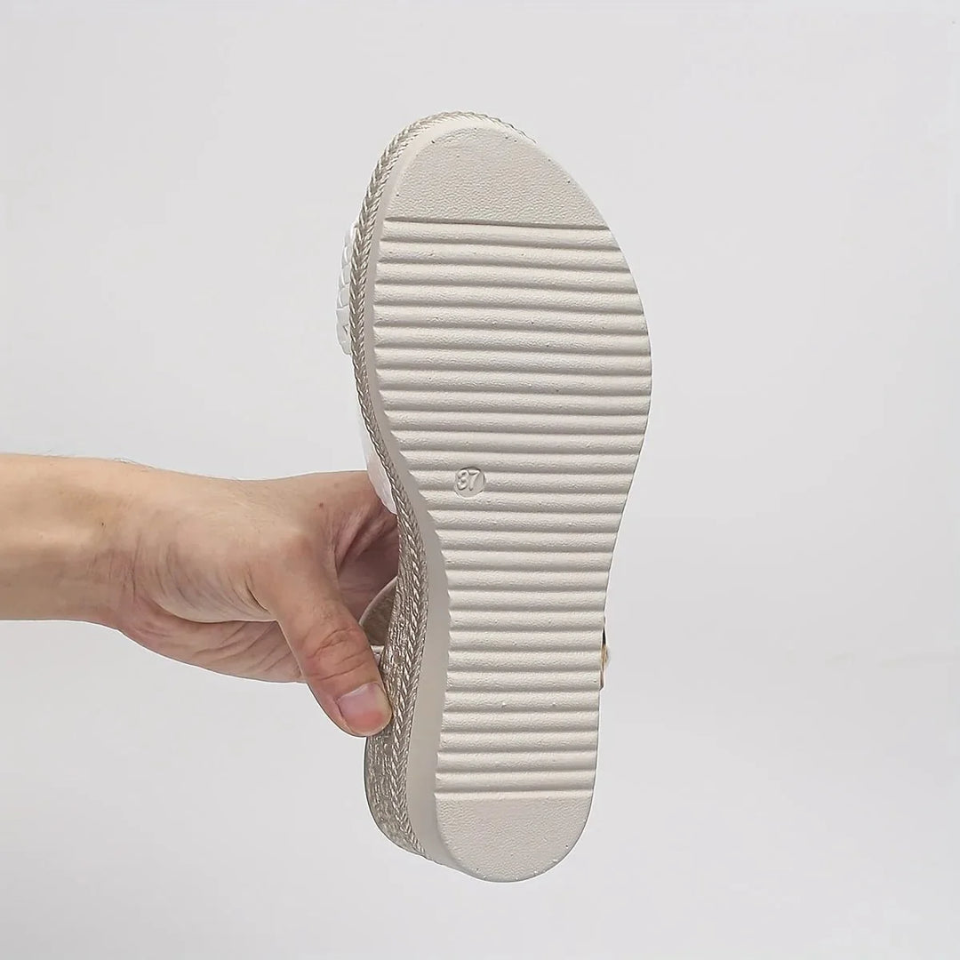 Bonnie | Effortless Braided Strap Platform Wedge Sandals