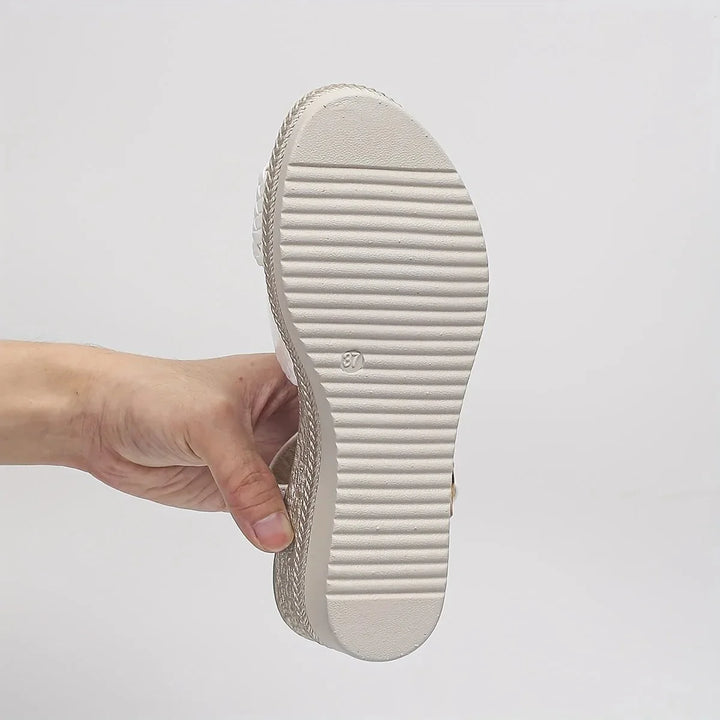 Bonnie | Effortless Braided Strap Platform Wedge Sandals
