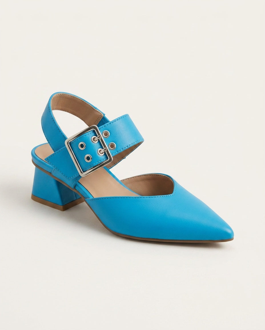 Bonnie | Effortless Pointed Toe Slingback Block Heels