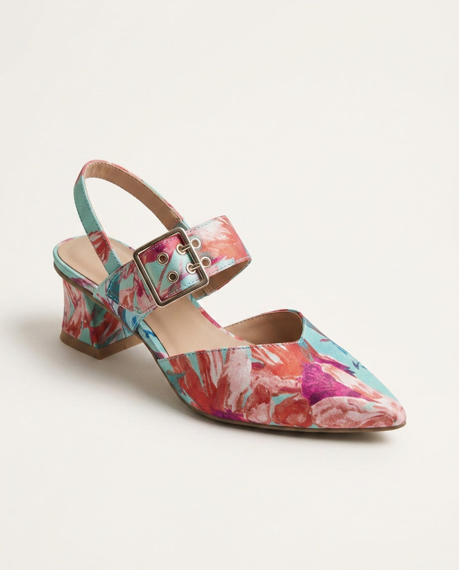 Bonnie | Effortless Pointed Toe Slingback Block Heels