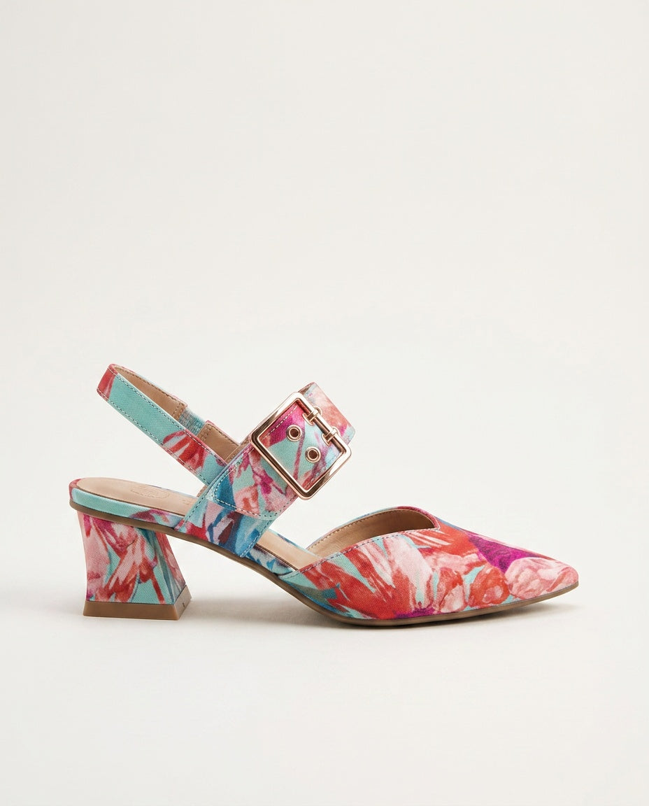 Bonnie | Effortless Pointed Toe Slingback Block Heels