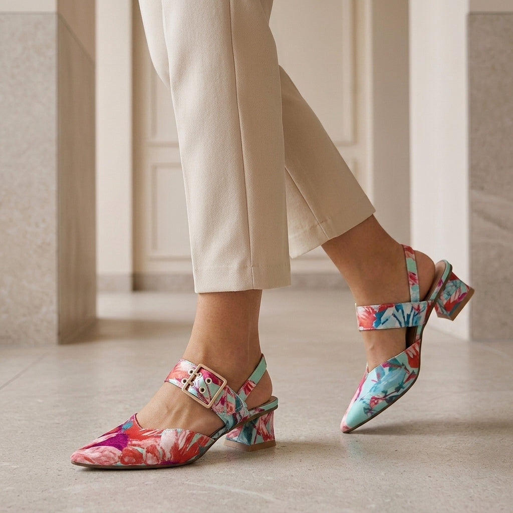 Bonnie | Effortless Pointed Toe Slingback Block Heels