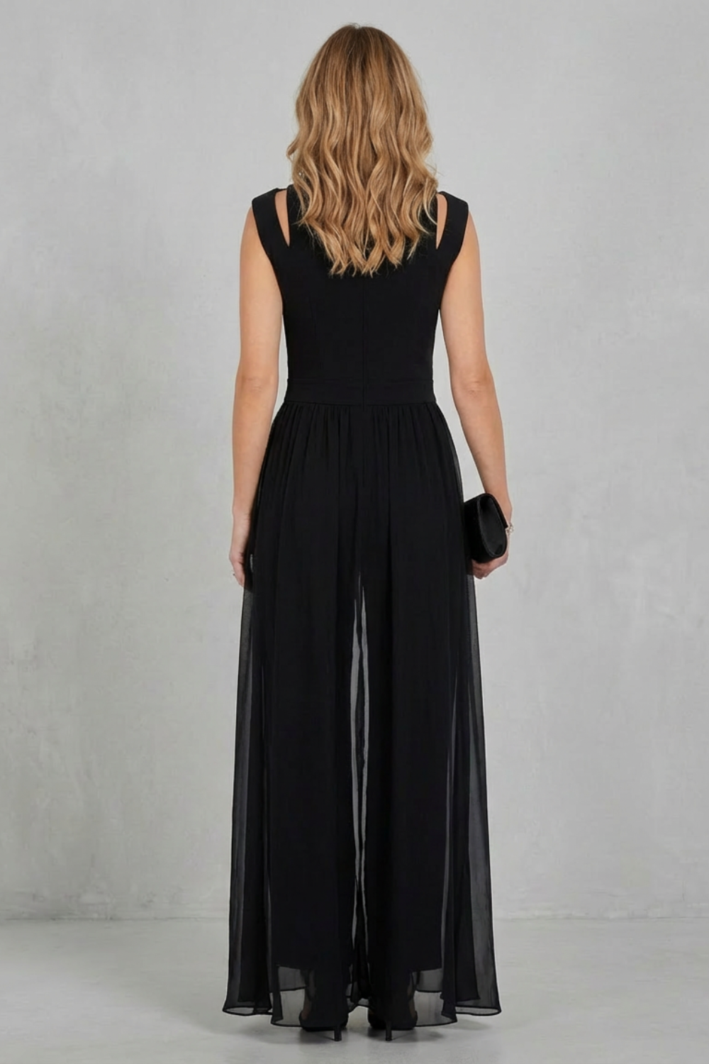 Bonnie | Refined Sheer Panel Wide-Leg Evening Jumpsuit