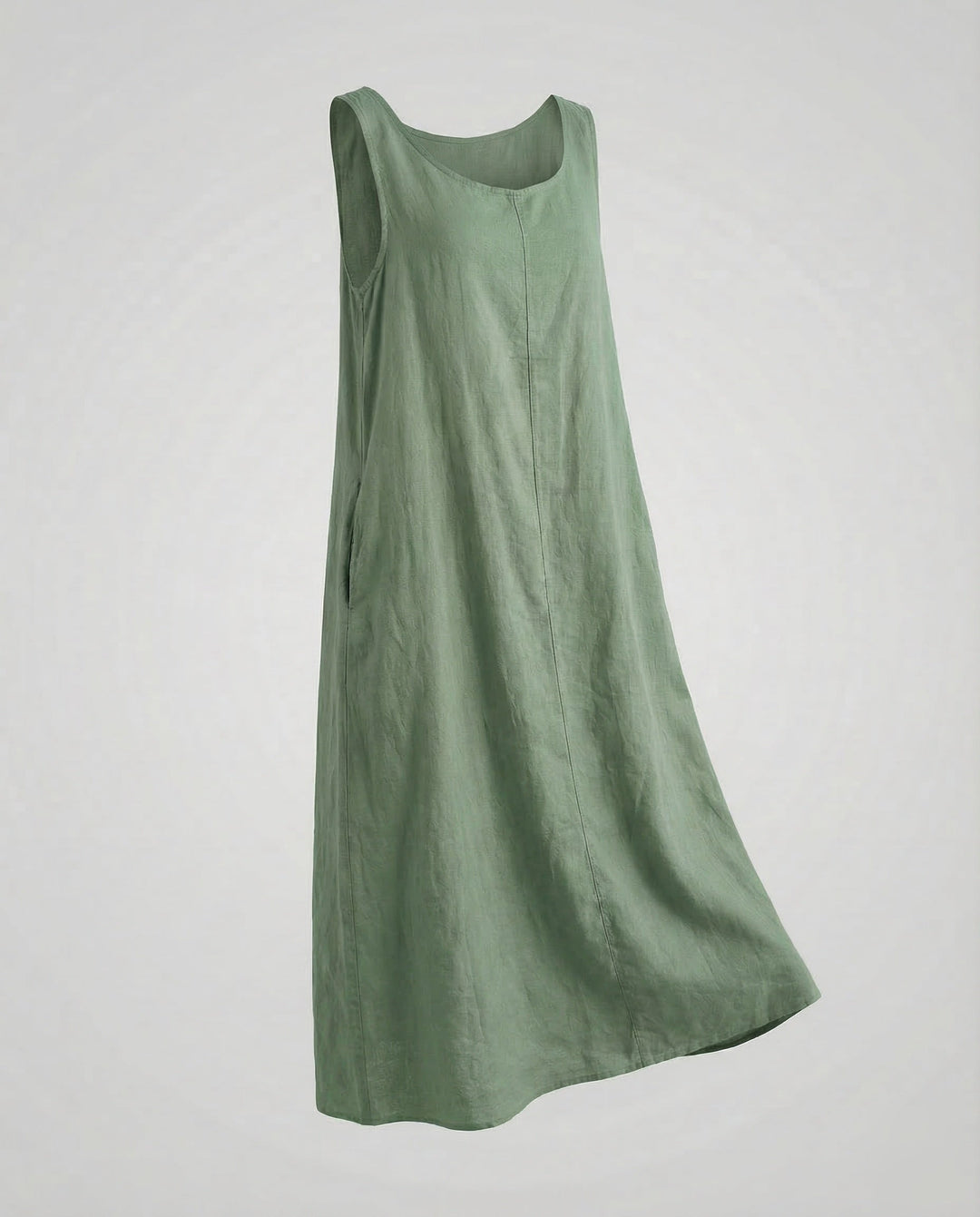 Bonnie | Stylish Sleeveless Linen A-Line Maxi Dress with Pockets