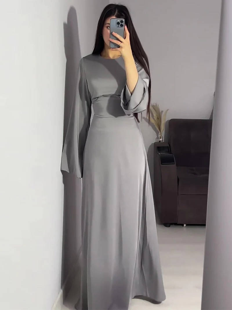 Bonnie | Timeless Flared Sleeve Satin Maxi Party Dress