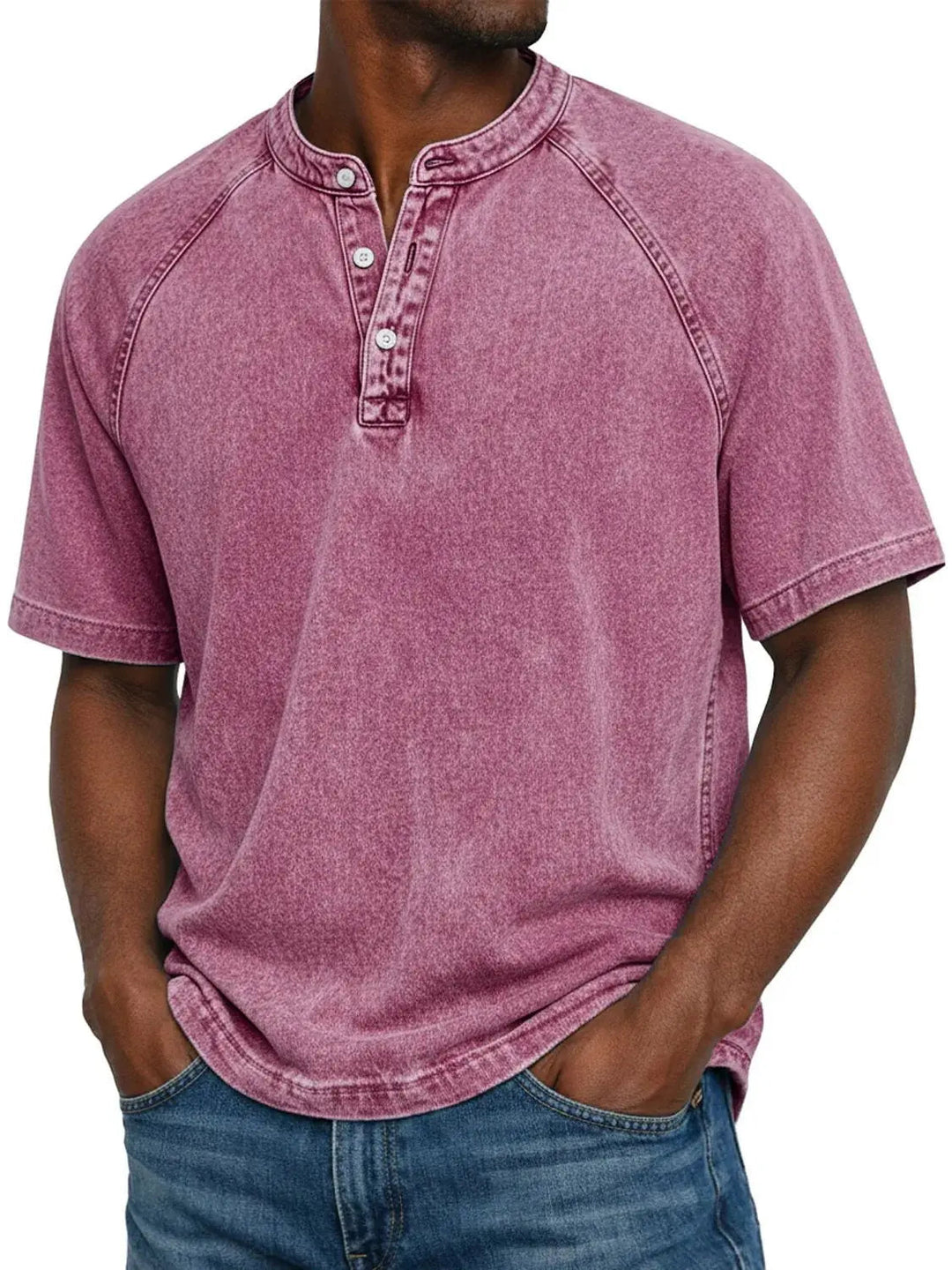 Carter | Cosy Washed Henley Mens T Shirt