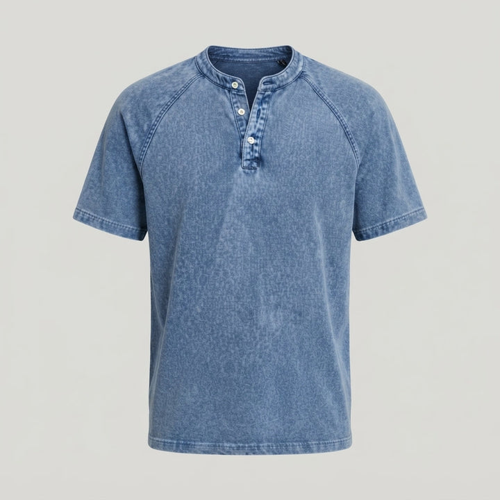 Carter | Cosy Washed Henley Mens T Shirt