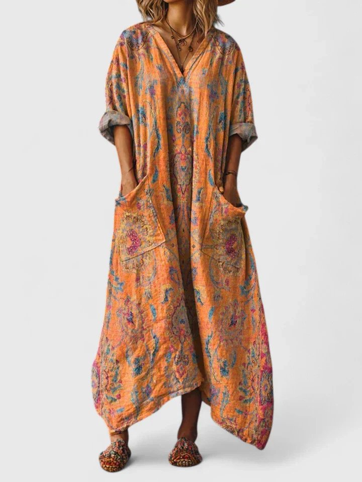 Charlie | Paisley V-Neck Maxi Boho Dress