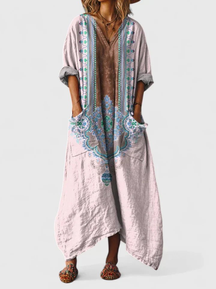 Charlie | Paisley V-Neck Maxi Boho Dress