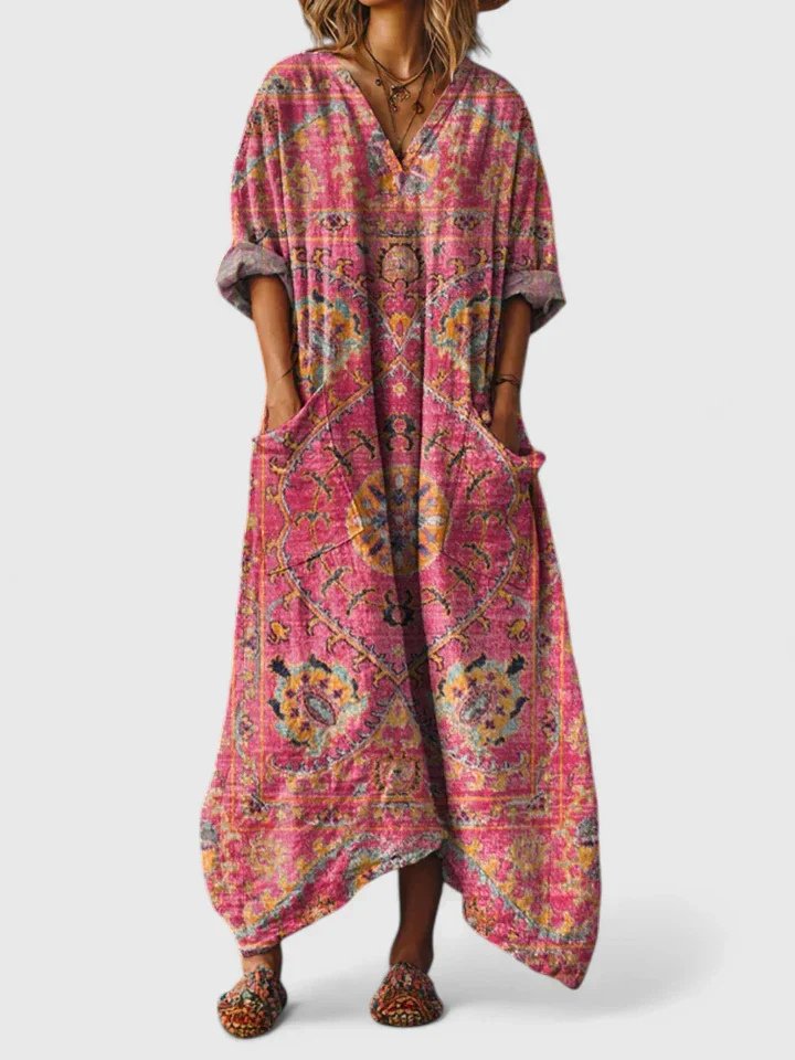 Charlie | Paisley V-Neck Maxi Boho Dress