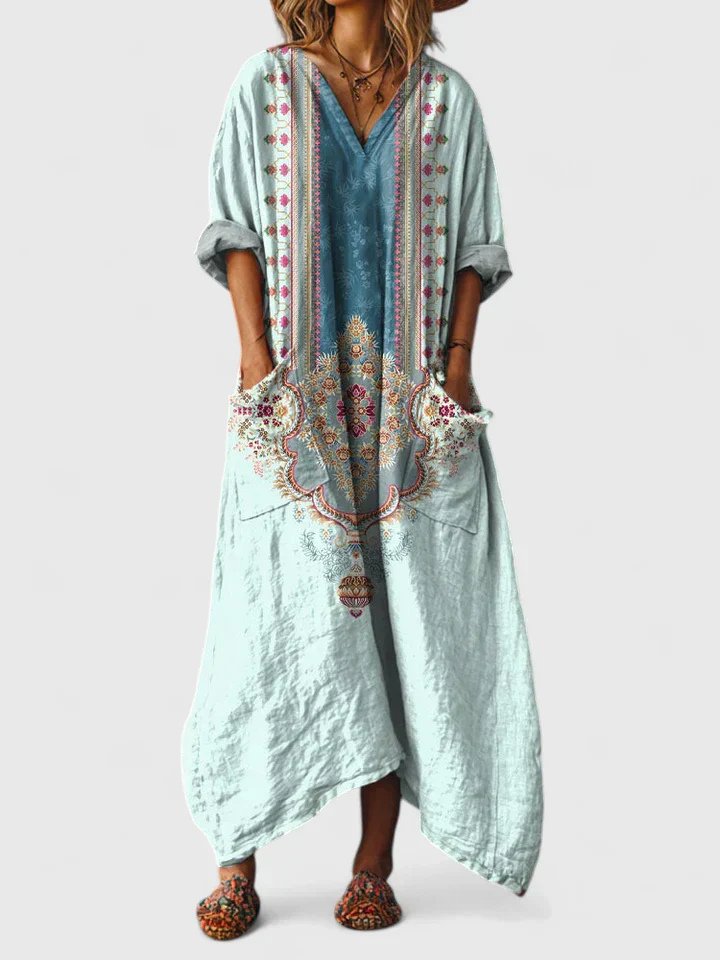 Charlie | Paisley V-Neck Maxi Boho Dress