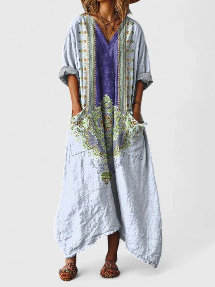 Charlie | Paisley V-Neck Maxi Boho Dress