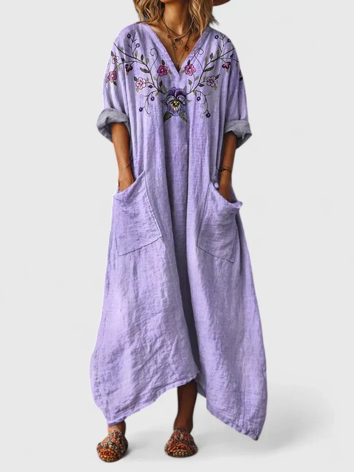 Charlie | Paisley V-Neck Maxi Boho Dress