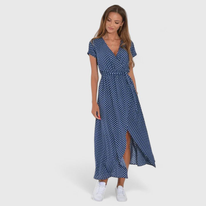 Charlie | Stylish Floral Short Sleeve Midi Party Dress