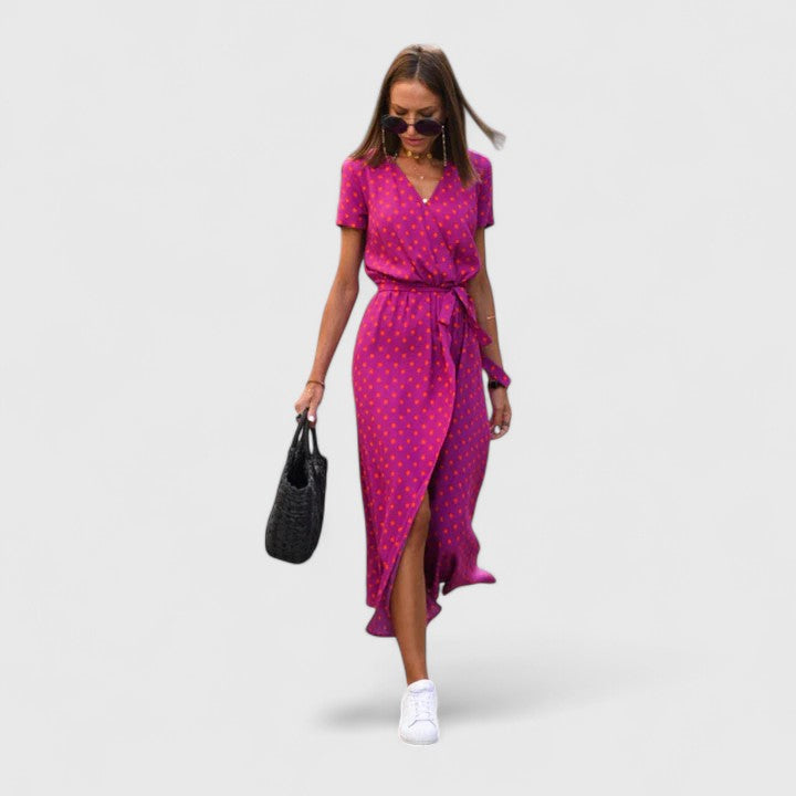 Charlie | Stylish Floral Short Sleeve Midi Party Dress