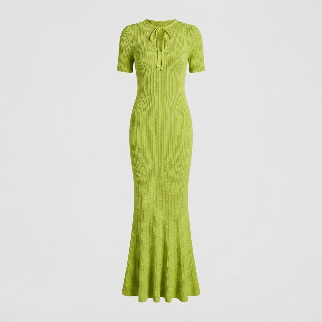 Charlotte | Cosy Fitted Knit Maxi Races Dress
