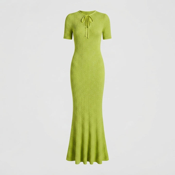 Charlotte | Cosy Fitted Knit Maxi Races Dress