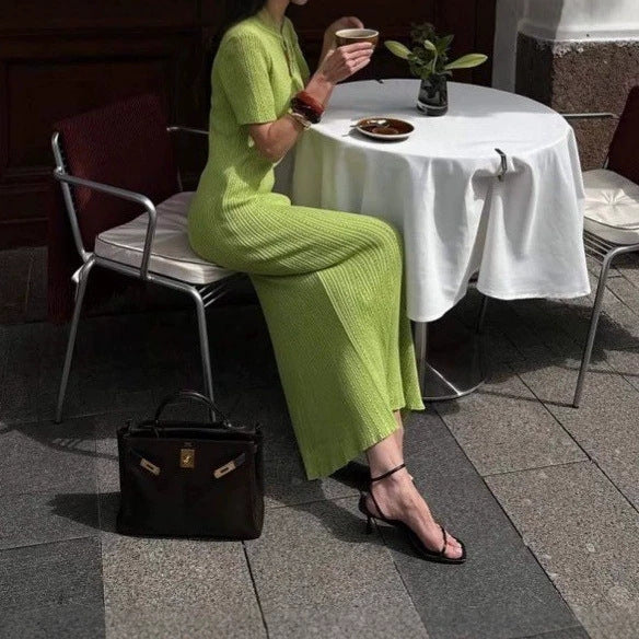 Charlotte | Cosy Fitted Knit Maxi Races Dress