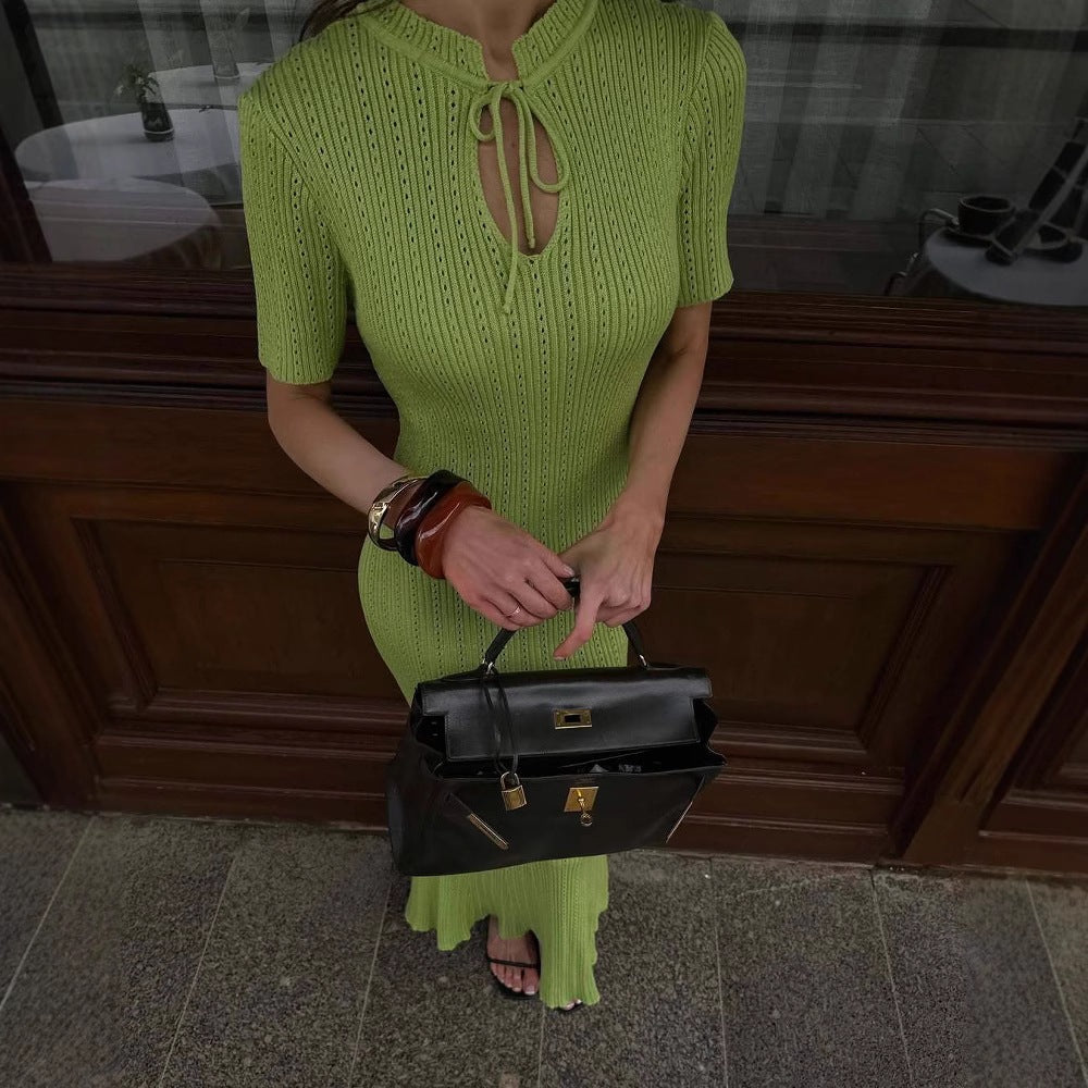 Charlotte | Cosy Fitted Knit Maxi Races Dress