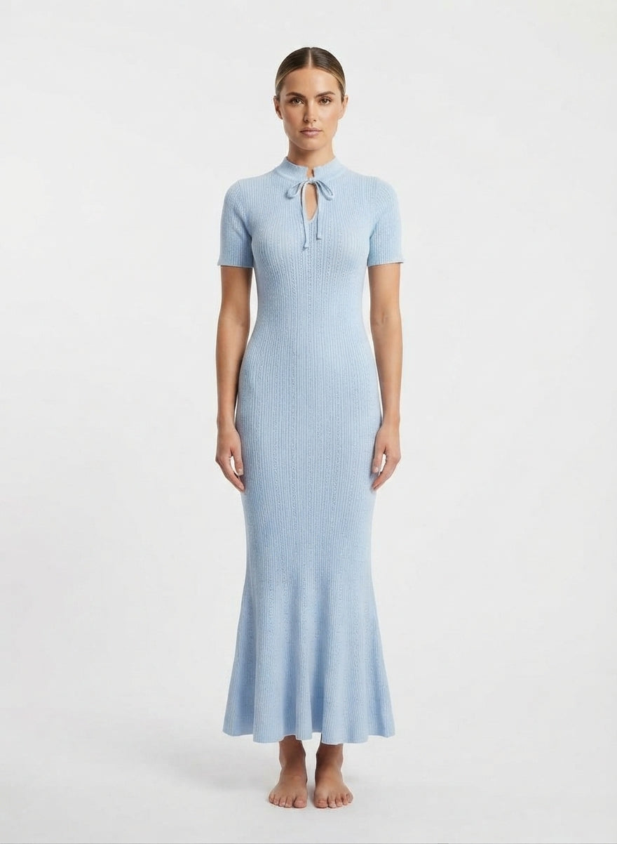Charlotte | Cosy Fitted Knit Maxi Races Dress