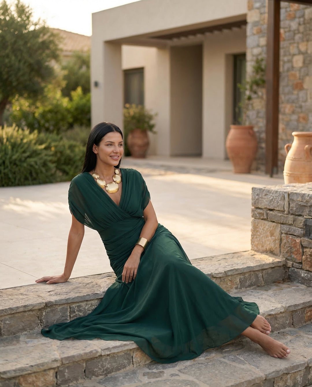 Charlotte | Cosy Off-Shoulder Ruched Races Maxi Dress
