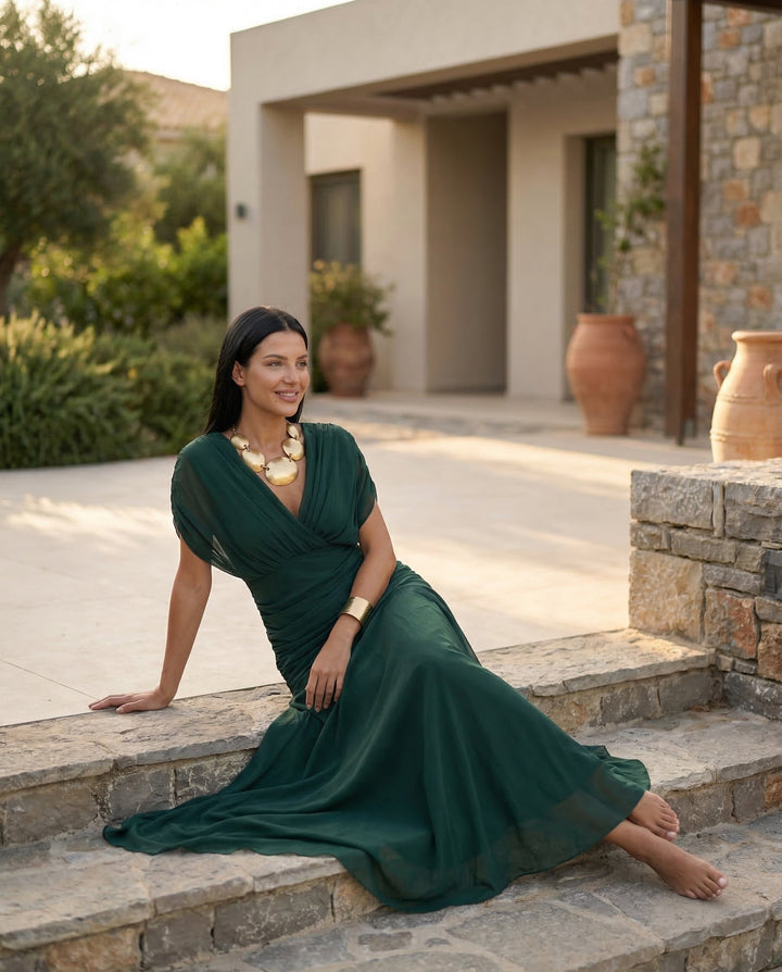 Charlotte | Cosy Off-Shoulder Ruched Races Maxi Dress