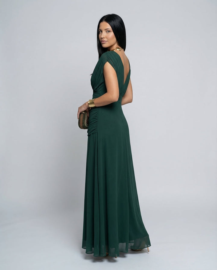 Charlotte | Cosy Off-Shoulder Ruched Races Maxi Dress