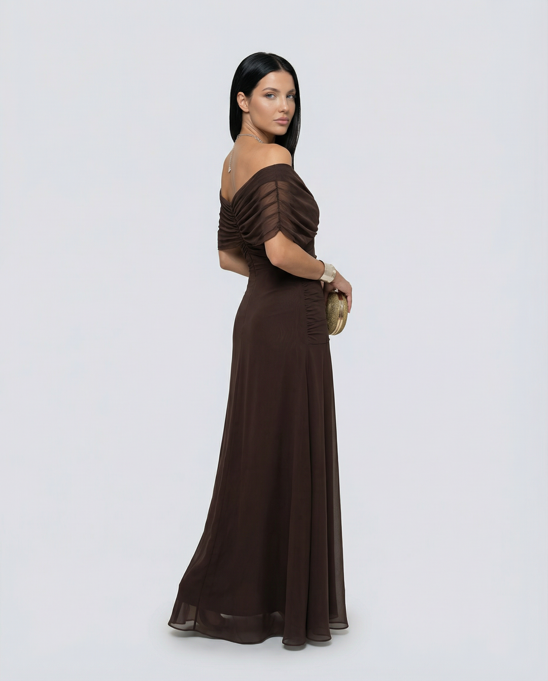 Charlotte | Cosy Off-Shoulder Ruched Races Maxi Dress
