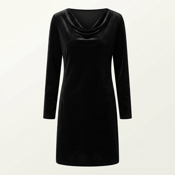 Charlotte | Effortless Velvet Cowl Neck Cocktail Midi Dress