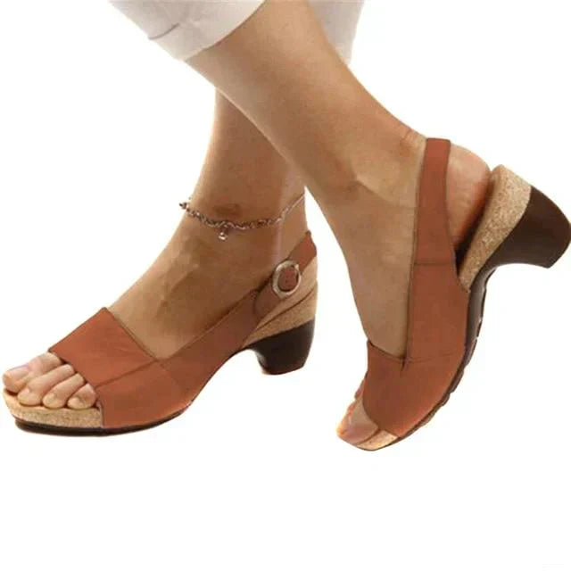Charlotte | Relaxed Platform Sandals with Slingback Wedge Heel