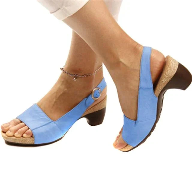 Charlotte | Relaxed Platform Sandals with Slingback Wedge Heel
