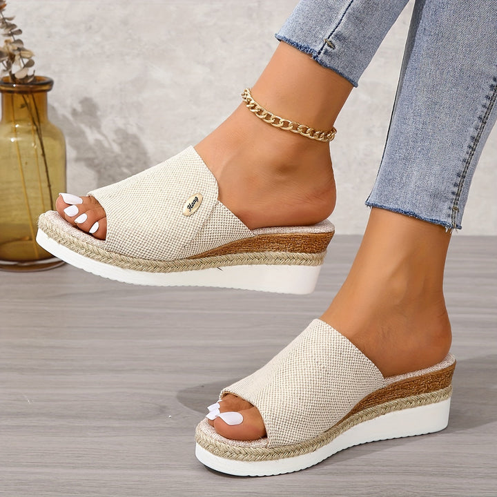 Charlotte | Relaxed Woven Espadrille Wedge Sandals