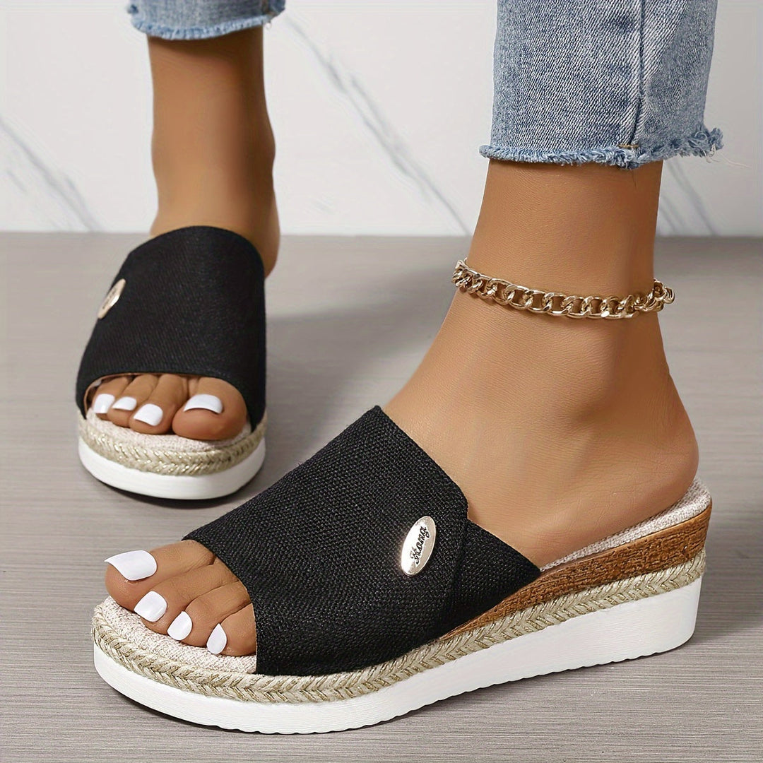 Charlotte | Relaxed Woven Espadrille Wedge Sandals