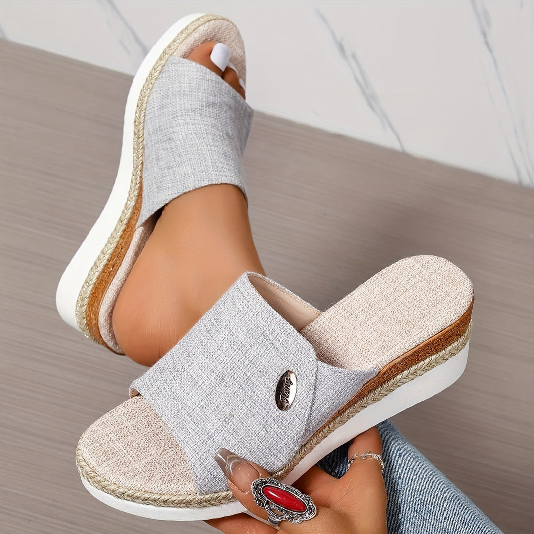 Charlotte | Relaxed Woven Espadrille Wedge Sandals