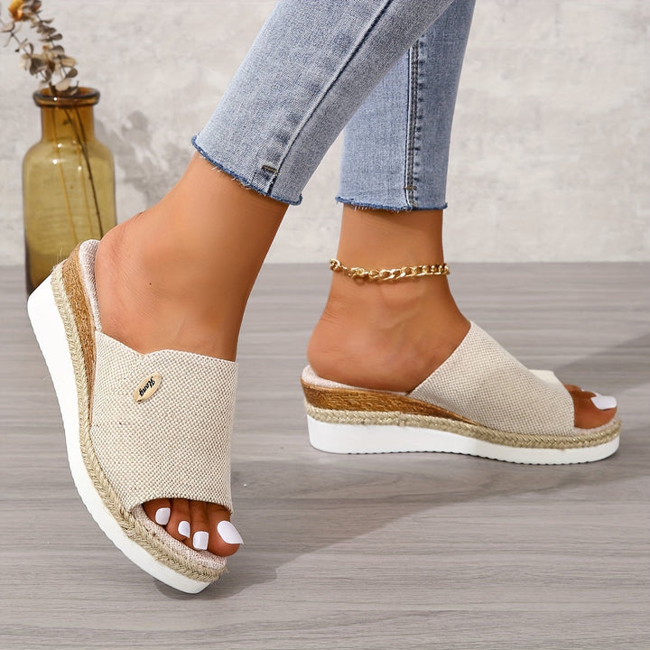 Charlotte | Relaxed Woven Espadrille Wedge Sandals