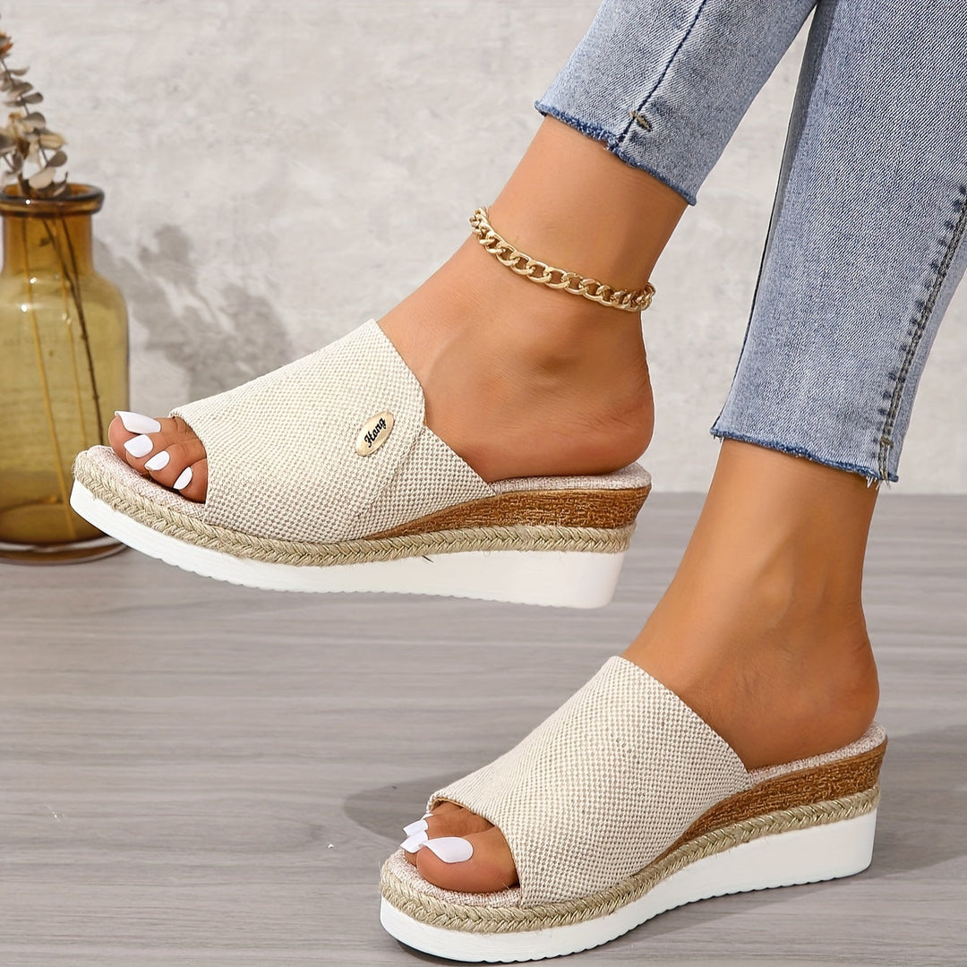 Charlotte | Relaxed Woven Espadrille Wedge Sandals