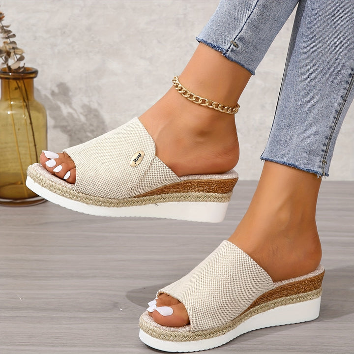 Charlotte | Relaxed Woven Espadrille Wedge Sandals