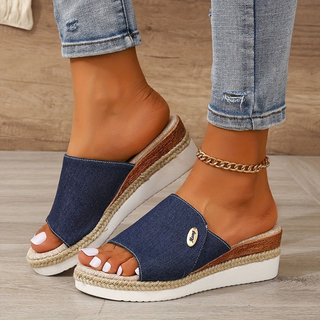 Charlotte | Relaxed Woven Espadrille Wedge Sandals