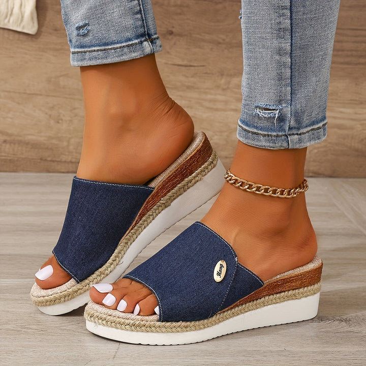 Charlotte | Relaxed Woven Espadrille Wedge Sandals
