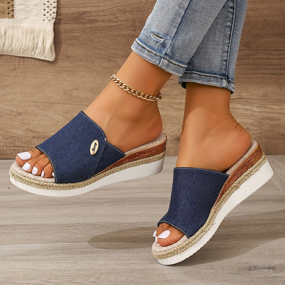 Charlotte | Relaxed Woven Espadrille Wedge Sandals