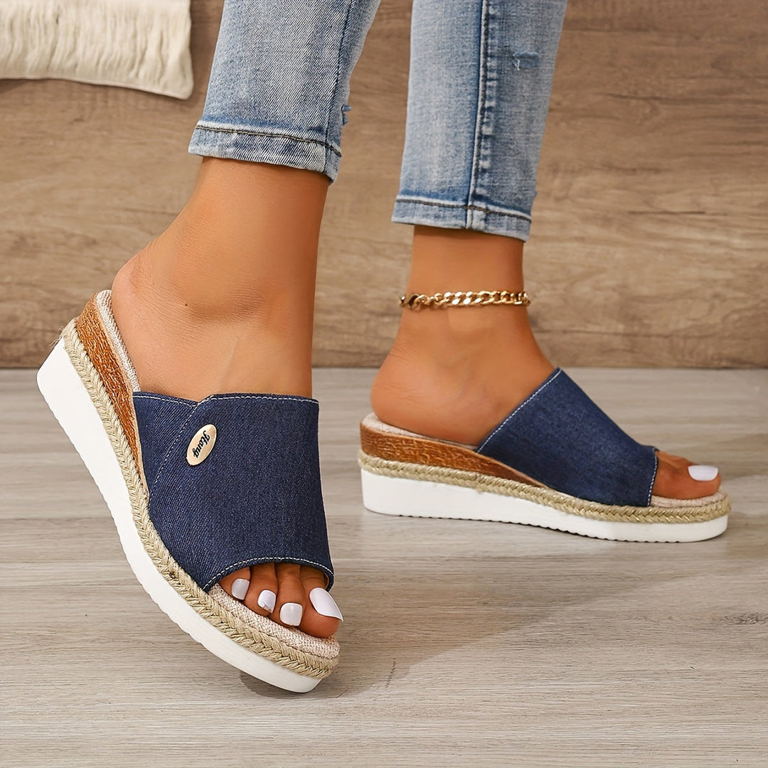 Charlotte | Relaxed Woven Espadrille Wedge Sandals
