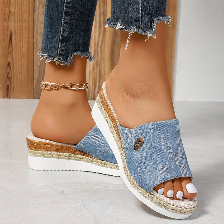 Charlotte | Relaxed Woven Espadrille Wedge Sandals