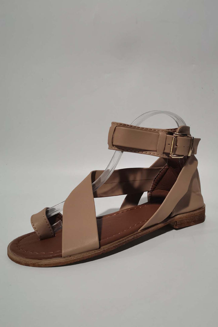 Charlotte | Timeless Crisscross Ankle Strap Flat Sandals