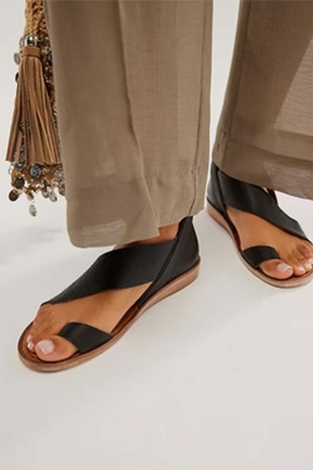 Charlotte | Timeless Crisscross Ankle Strap Flat Sandals