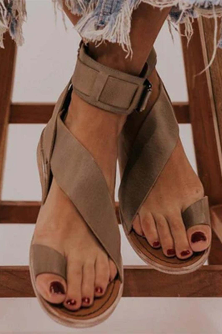 Charlotte | Timeless Crisscross Ankle Strap Flat Sandals