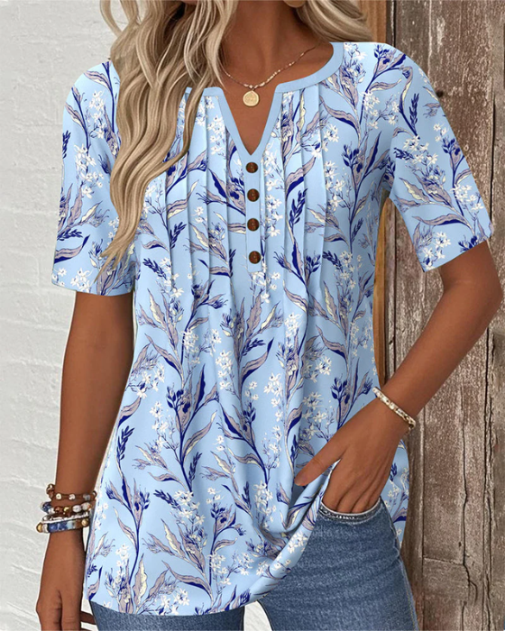Charlotte | Timeless Floral Print V Neck Summer Top