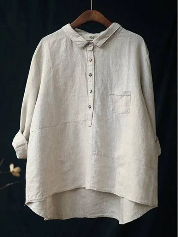 Chloe | Classic Relaxed Fit Linen Shirt with Button Front