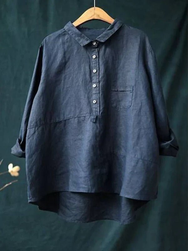Chloe | Classic Relaxed Fit Linen Shirt with Button Front