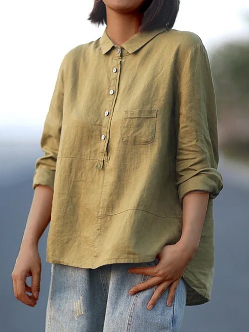 Chloe | Classic Relaxed Fit Linen Shirt with Button Front