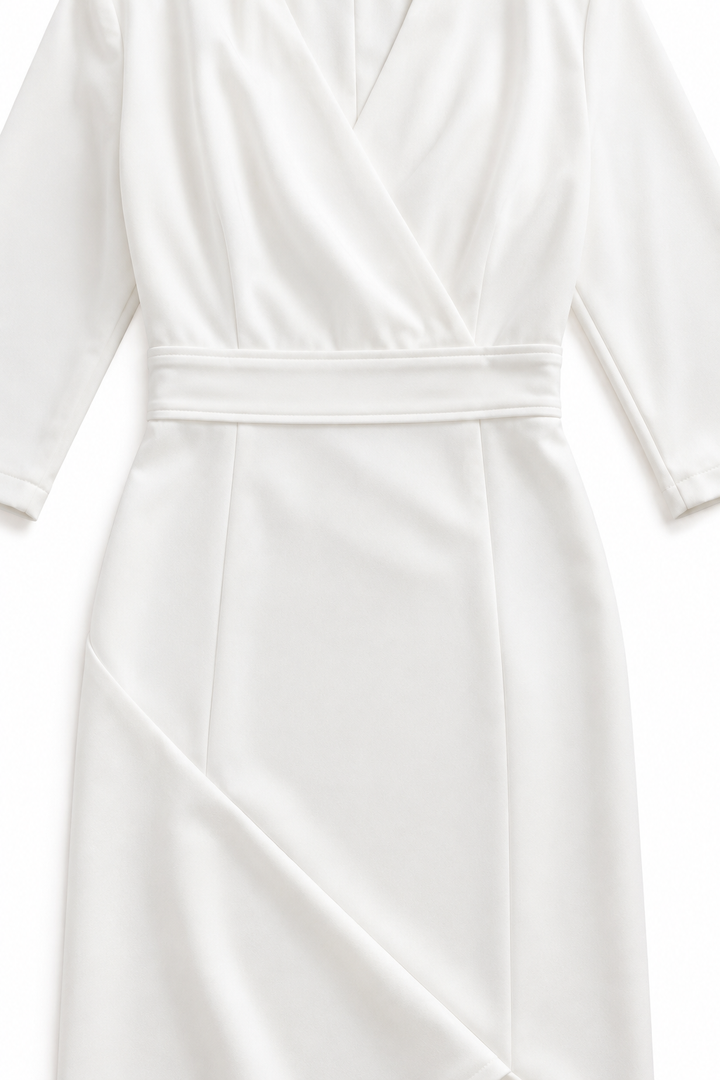 Chloe | Graceful Wrap Front High-Low Midi Party Dress